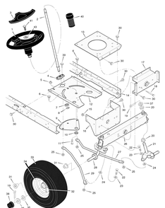 Steering Diagram and Parts List for 425622X50B 2006 Briggs and Stratton Lawn Tractor